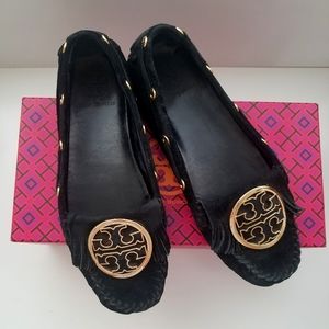 Tort Burch Black Moccasins